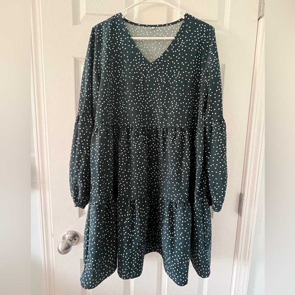 Dark Green Polka Dot Dress
